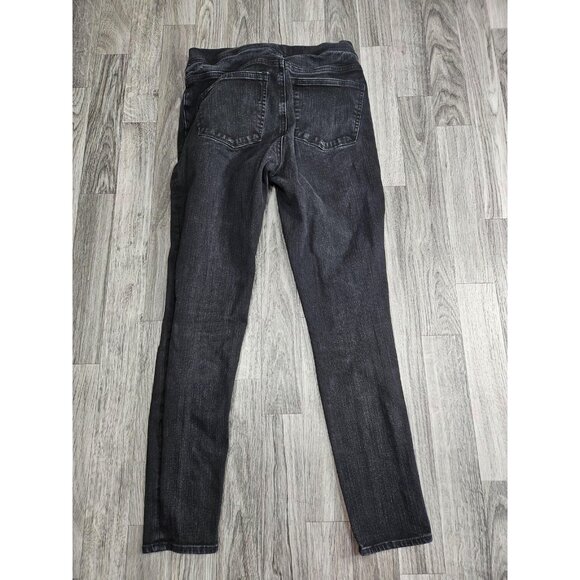 J Crew Jeans Womens 27 Black Pull-On Toothpick Skinny Stretch Denim Pants Modern - Picture 2 of 13